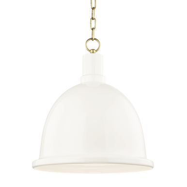 Mitzi 1 Light Pendant in Aged Brass/Cream H238701L-AGB/CR