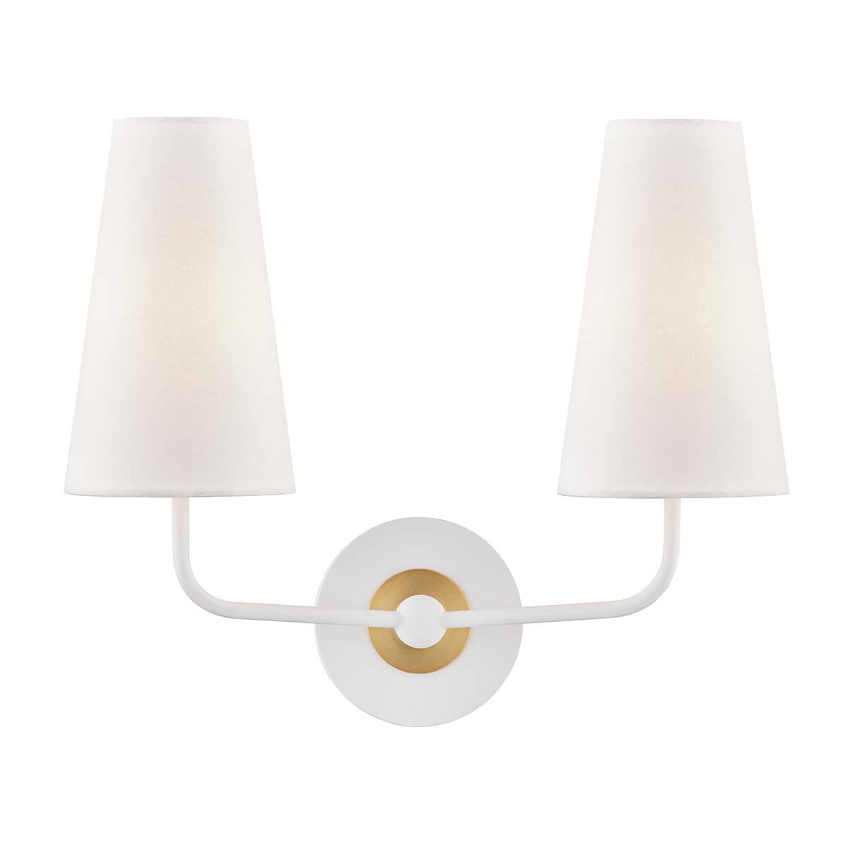 Mitzi 2 Light Wall Sconce in Aged Brass/Soft Off White H318102-AGB/WH