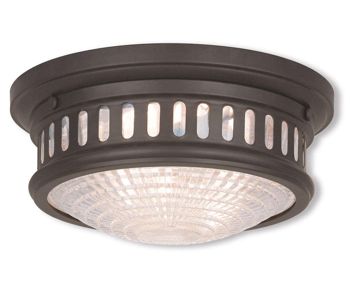 Livex Lighting Berwick Collection 2 Light Bronze Ceiling Mount in Bronze 73051-07