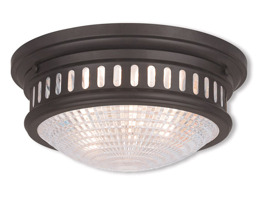 Livex Lighting Berwick Collection 2 Light Bronze Ceiling Mount in Bronze 73052-07