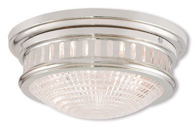 Livex Lighting Berwick Collection 2 Light Polished Nickel Ceiling Mount in Polished Nickel 73052-35