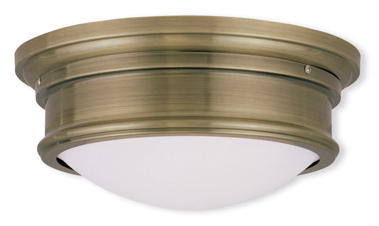 Livex Lighting Astor Collection 2 Light Antique Brass Ceiling Mount in Antique Brass 7342-01