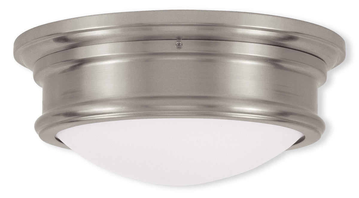 Livex Lighting Astor Collection 2 Light Brushed Nickel Ceiling Mount in Brushed Nickel 7342-91