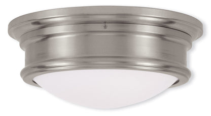 Livex Lighting Astor Collection 2 Light Brushed Nickel Ceiling Mount in Brushed Nickel 7342-91