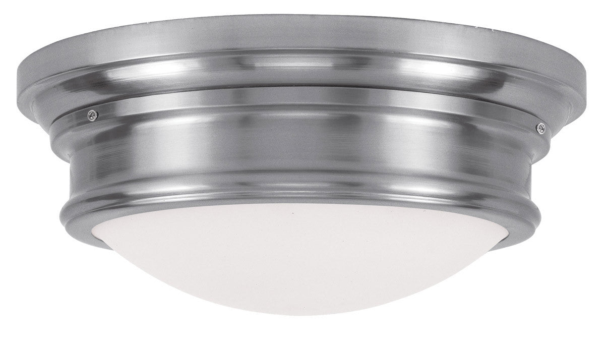 Livex Lighting Astor Collection 3 Light Brushed Nickel Ceiling Mount in Brushed Nickel 7343-91