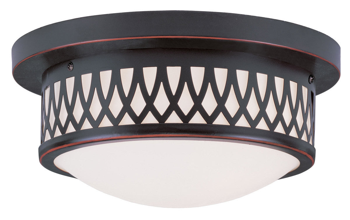 Livex Lighting Westfield Collection 2 Light Olde Bronze Ceiling Mount in Olde Bronze 7351-67