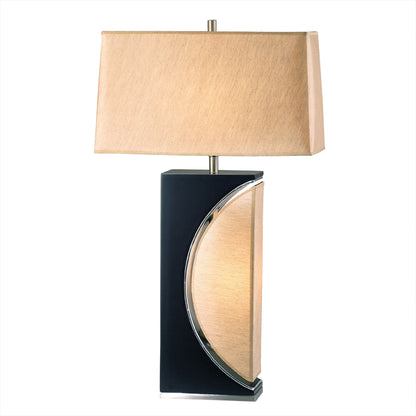 Nova of California Half Moon Table Lamp With Nightlight Feature - 30",  Dark Brown And Brushed Nickel, 4-Way Rotary Switch 736