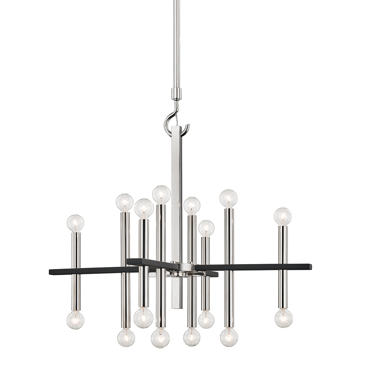 Mitzi 16 Light Chandelier in Polished Nickel/Black H296816-PN/BK