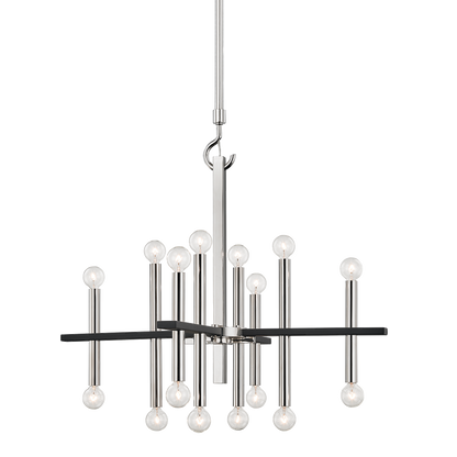 Mitzi 16 Light Chandelier in Polished Nickel/Black H296816-PN/BK