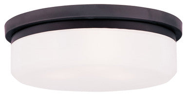 Livex Lighting Stratus Collection 3 Light Bronze Ceiling Mount in Bronze 7393-07