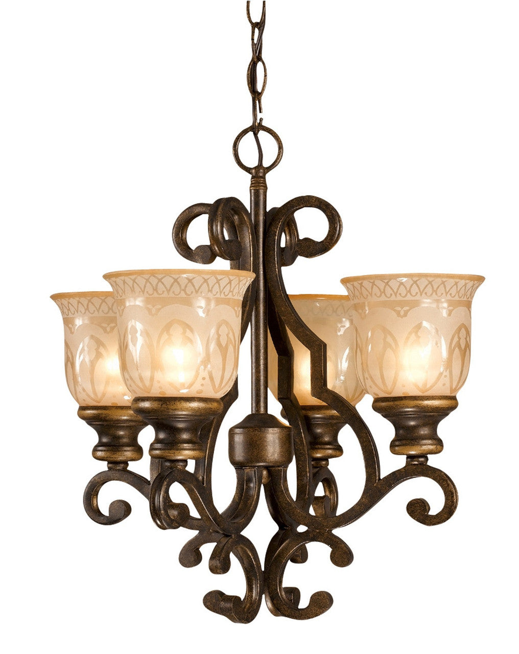 Crystorama Norwalk 4 Light Bronze Umber Mini Chandelier 7404-BU