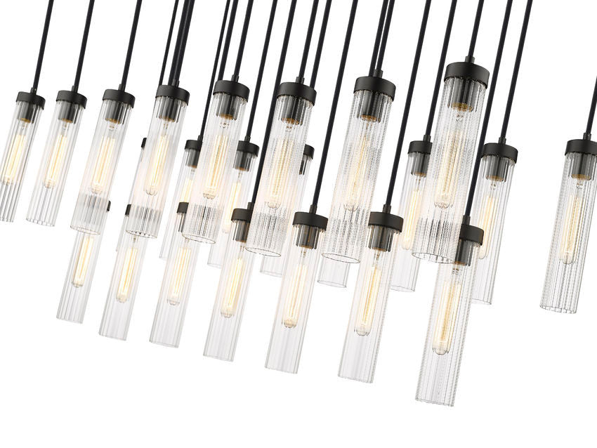 Z-Lite Beau 23 Light Linear Chandelier in Matte Black 740P-23L-MB