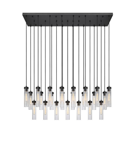 Z-Lite Beau 23 Light Linear Chandelier in Matte Black 740P-23L-MB