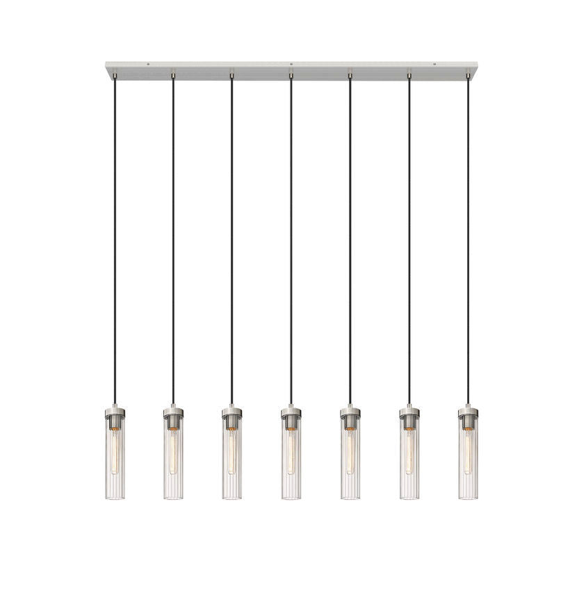 Z-Lite Beau 7 Light Linear Chandelier in Brushed Nickel 740P-7L-BN