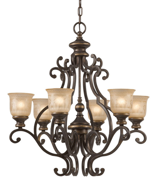 Crystorama Norwalk 6 Light Bronze Umber Chandelier 7416-BU