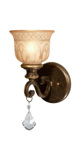 Crystorama Norwalk 1 Light Clear Crystal Bronze Umber Wall Mount 7501-BU-CL-MWP