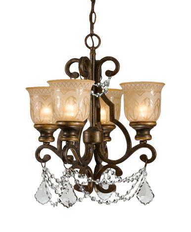 Crystorama Norwalk 4 Light Clear Crystal Bronze Umber Mini Chandelier 7504-BU-CL-MWP