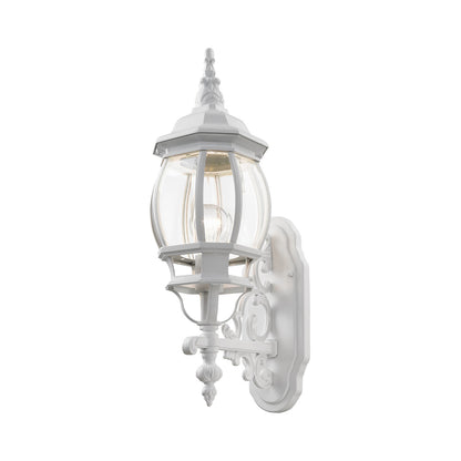 Livex Lighting Frontenac Collection  1 Light Textured White Outdoor Wall Lantern in Textured White 7520-13