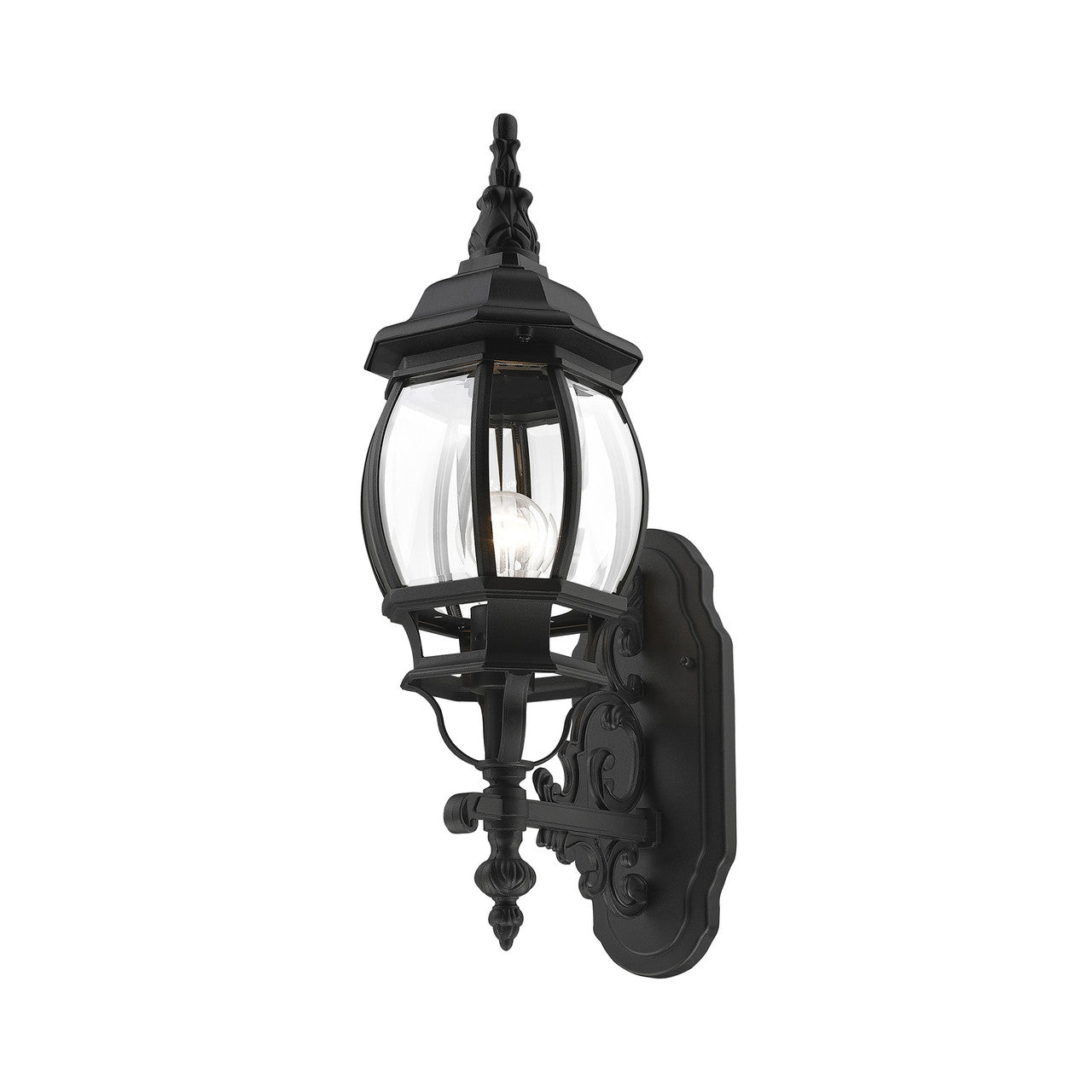 Livex Lighting Frontenac Collection  1 Light Textured Black Outdoor Wall Lantern in Textured Black 7520-14