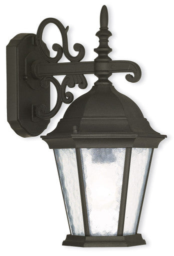 Livex Lighting Hamilton Collection 1 Light TBK Outdoor Wall Lantern in Textured Black  75462-14