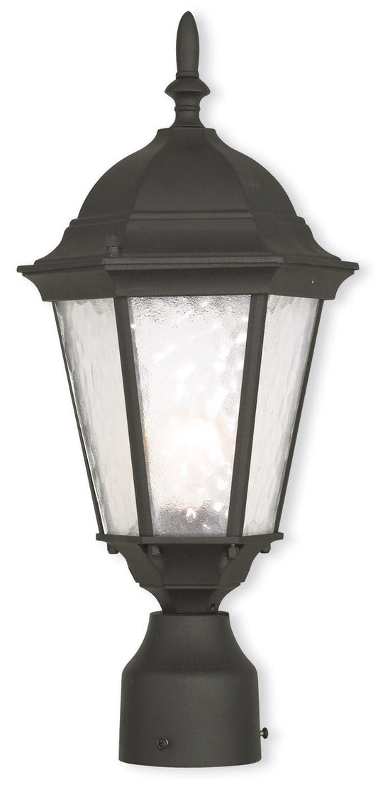 Livex Lighting Hamilton Collection 1 Light TBK Outdoor Post Lantern in Textured Black  75464-14