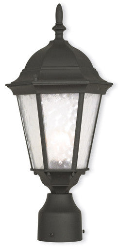 Livex Lighting Hamilton Collection 1 Light TBK Outdoor Post Lantern in Textured Black  75464-14