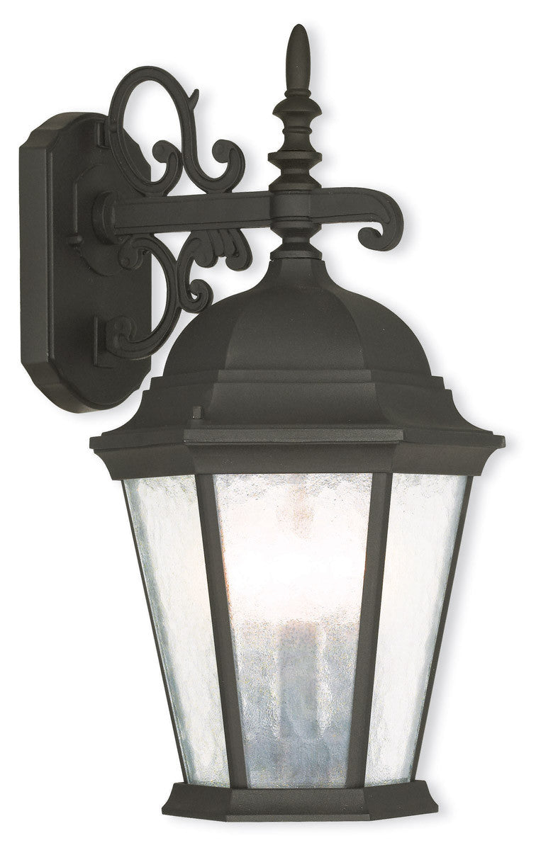 Livex Lighting Hamilton Collection 3 Light TBK Outdoor Wall Lantern in Textured Black  75466-14