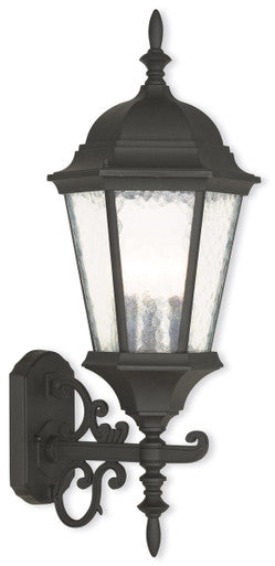 Livex Lighting Hamilton Collection 3 Light TBK Outdoor Wall Lantern in Textured Black  75467-14