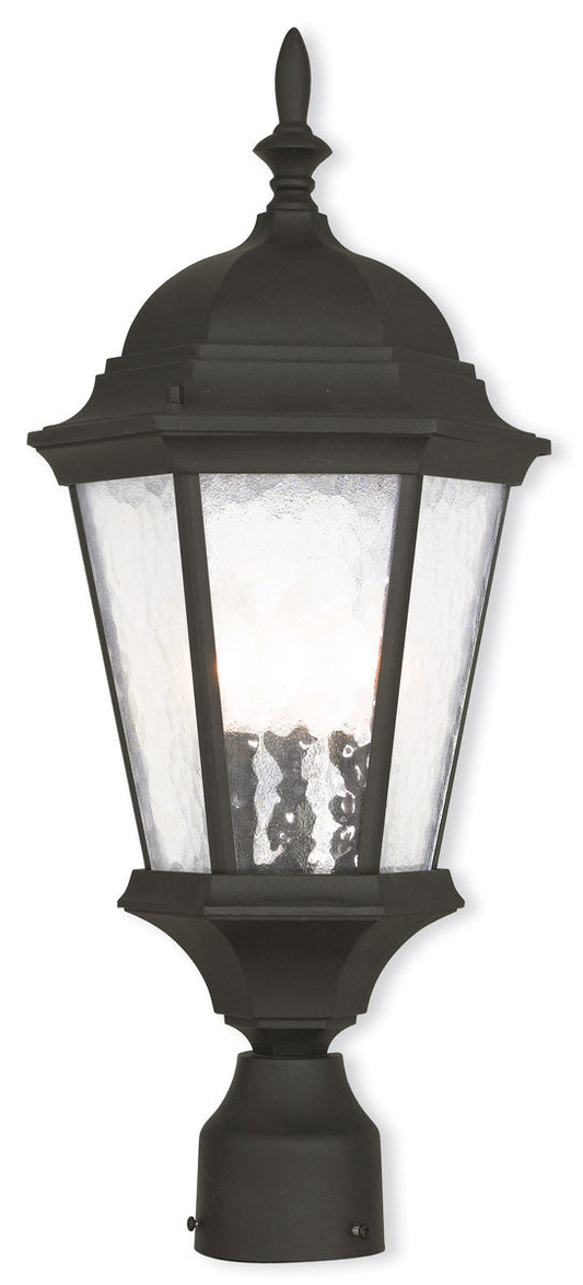 Livex Lighting Hamilton Collection 3 Light TBK Outdoor Post Lantern in Textured Black  75468-14