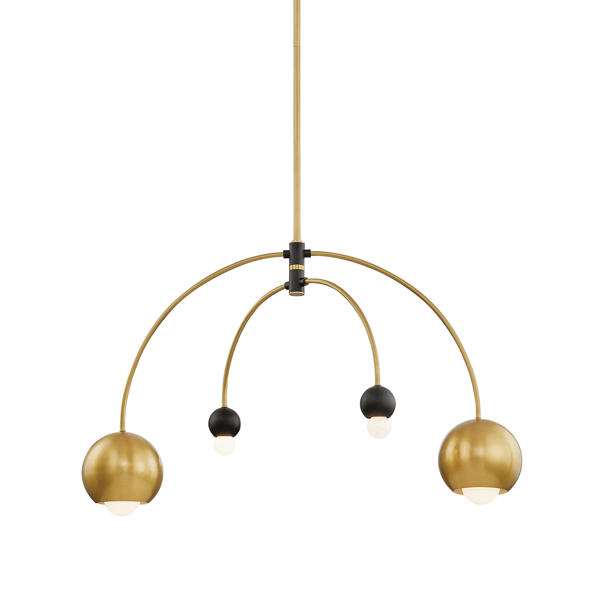 Mitzi 4 Light Chandelier in Aged Brass/Black H348804-AGB/BK