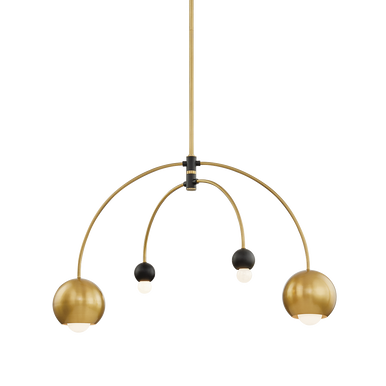 Mitzi 4 Light Chandelier in Aged Brass/Black H348804-AGB/BK