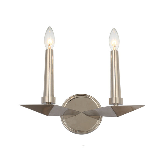 Crystorama Palmer 2 Light Polished Nickel Wall Mount 7592-PN