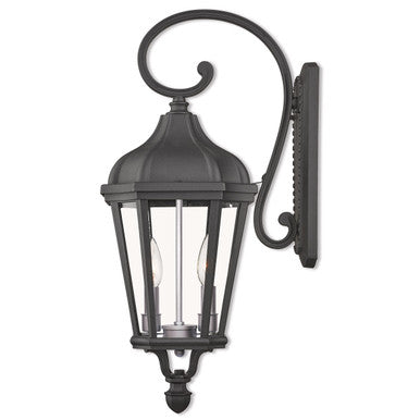 Livex Lighting Morgan Collection 2 Lt TBK Outdoor Wall Lantern in Textured Black 76186-14