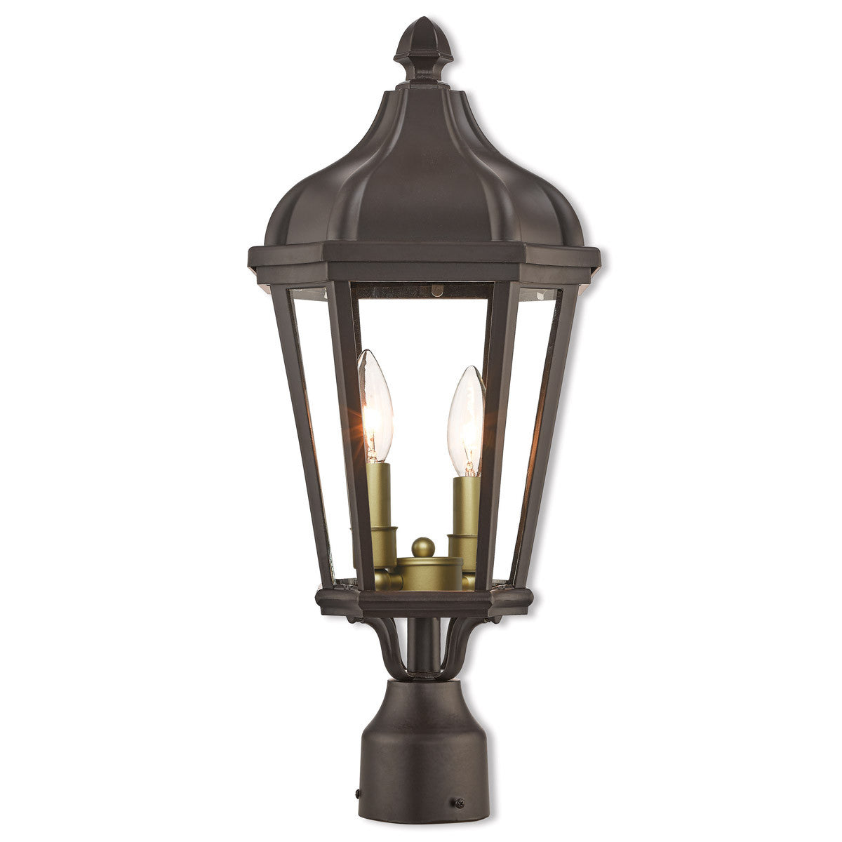 Livex Lighting Morgan Collection 2 Lt BZ Outdoor Post Top Lantern in Bronze 76188-07