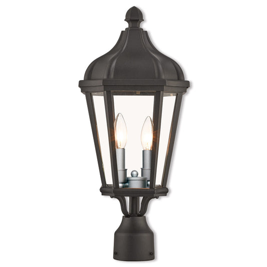 Livex Lighting Morgan Collection 2 Lt TBK Outdoor Post Top Lantern in Textured Black 76188-14