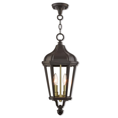 Livex Lighting Morgan Collection 2 Lt BZ Outdoor Pendant Lantern in Bronze 76189-07