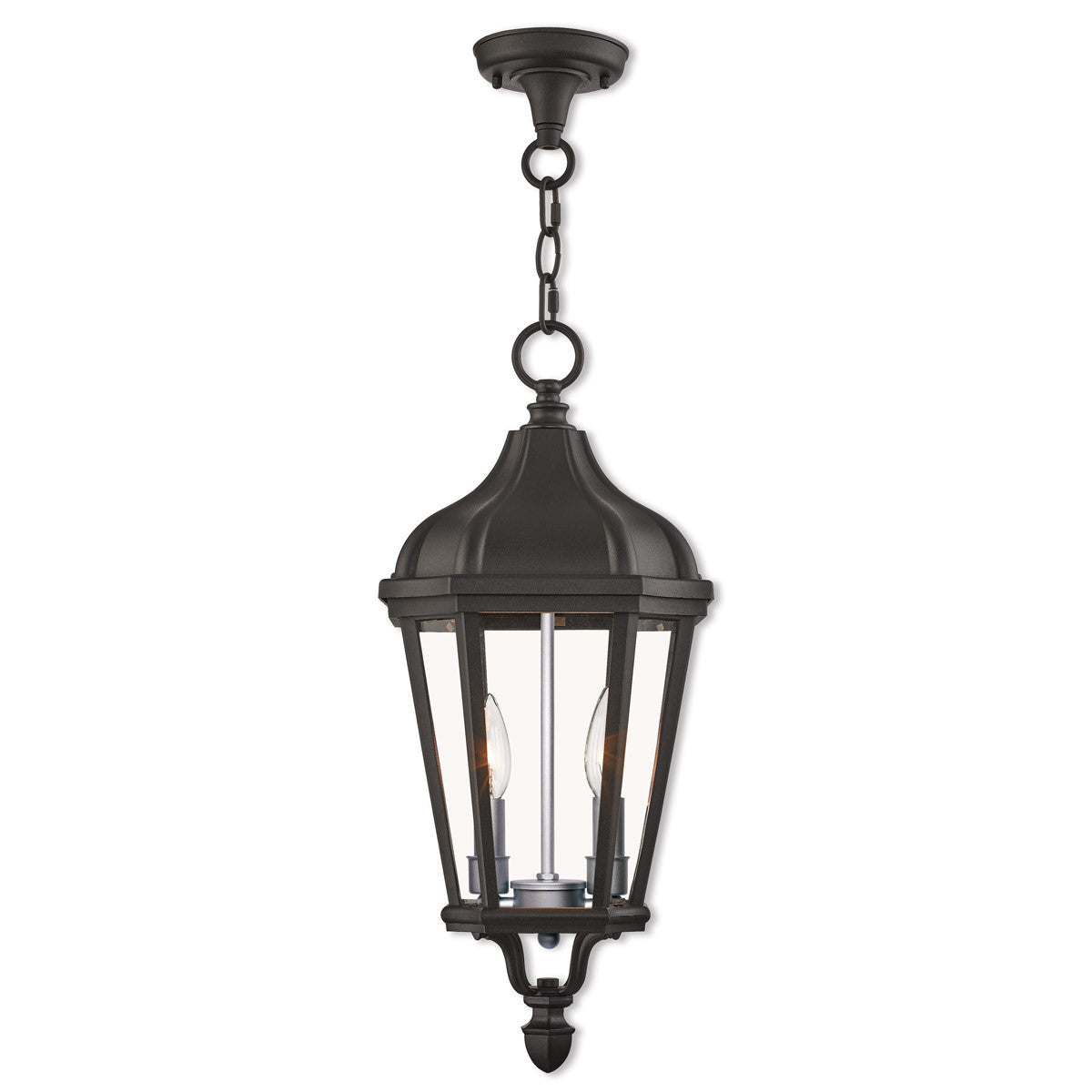 Livex Lighting Morgan Collection 2 Lt TBK Outdoor Pendant Lantern in Textured Black 76189-14