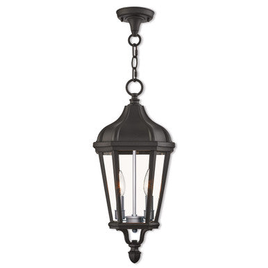 Livex Lighting Morgan Collection 2 Lt TBK Outdoor Pendant Lantern in Textured Black 76189-14