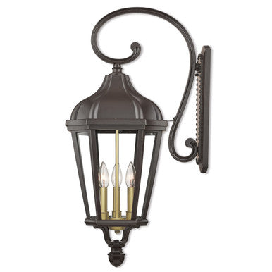 Livex Lighting Morgan Collection 3 Lt BZ Outdoor Wall Lantern in Bronze 76192-07