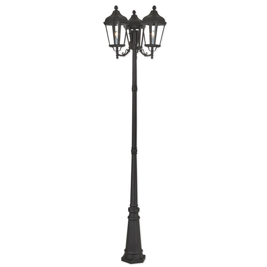 Livex Lighting Morgan Collection 3 Lt TBK Outdoor Post Light in Textured Black 76198-14