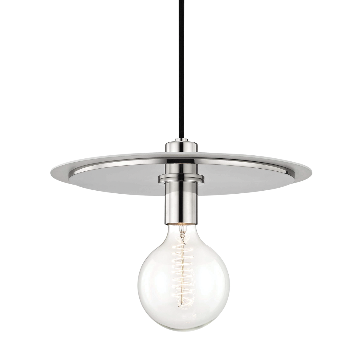 Mitzi 1 Light Pendant in Polished Nickel/White H137701L-PN/WH