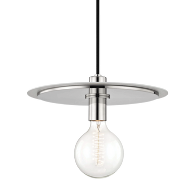 Mitzi 1 Light Pendant in Polished Nickel/White H137701L-PN/WH