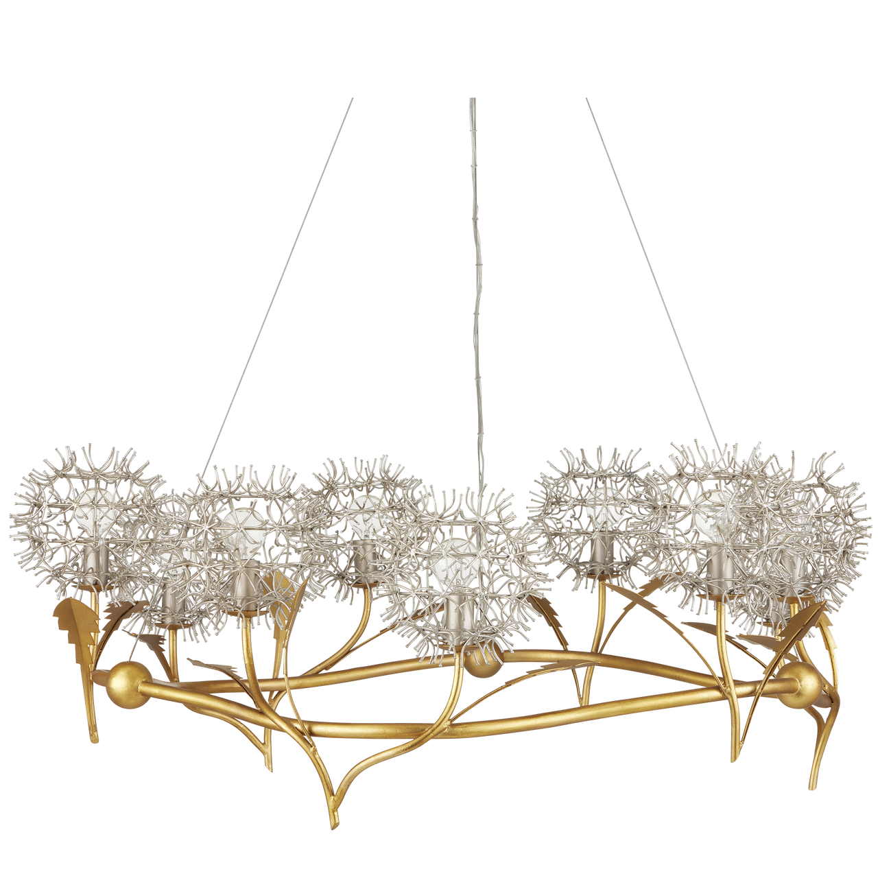 Currey & Co. Dandelion Silver & Gold Chandelier 9000-1080