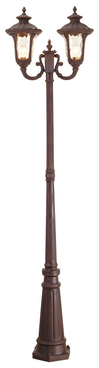 Livex Lighting Oxford Collection 2 Light IB Outdoor 2 Head Post in Imperial Bronze 7660-58