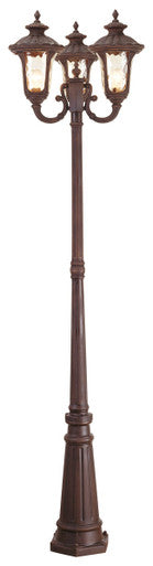 Livex Lighting Oxford Collection 3 Light IB Outdoor 3 Head Post in Imperial Bronze 7666-58