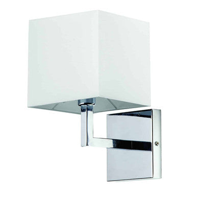 Dainolite 1 Light Incandescent Wall Sconce, Polished Chrome with White Shade Finish  77-1W-PC-WH