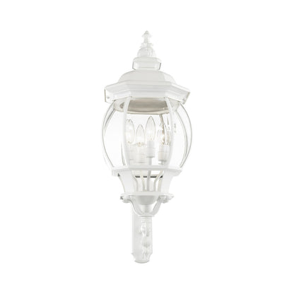 Livex Lighting Frontenac Collection  4 Light Textured White Outdoor Wall Lantern in Textured White 7701-13