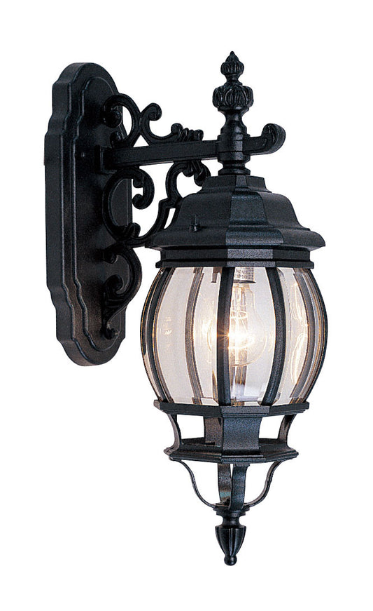 Livex Lighting Frontenac Collection  1 Light Textured Black Outdoor Wall Lantern in Textured Black 7706-14