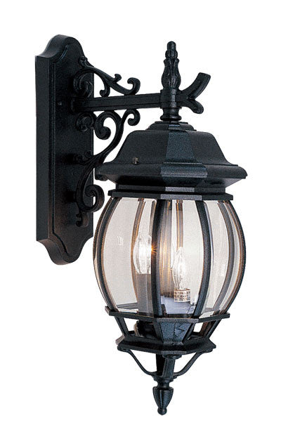 Livex Lighting Frontenac Collection  3 Light Textured Black Outdoor Wall Lantern in Textured Black 7707-14