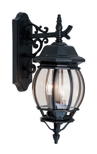 Livex Lighting Frontenac Collection  3 Light Textured Black Outdoor Wall Lantern in Textured Black 7707-14